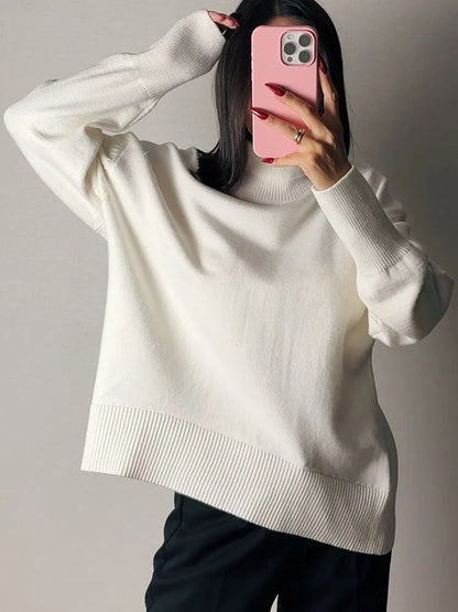 Winter Clothes Brown Sweaters Women Oversize Turtleneck Warm Pullovers Thick Sweaters For Women Oversized Sweater White Jumpers