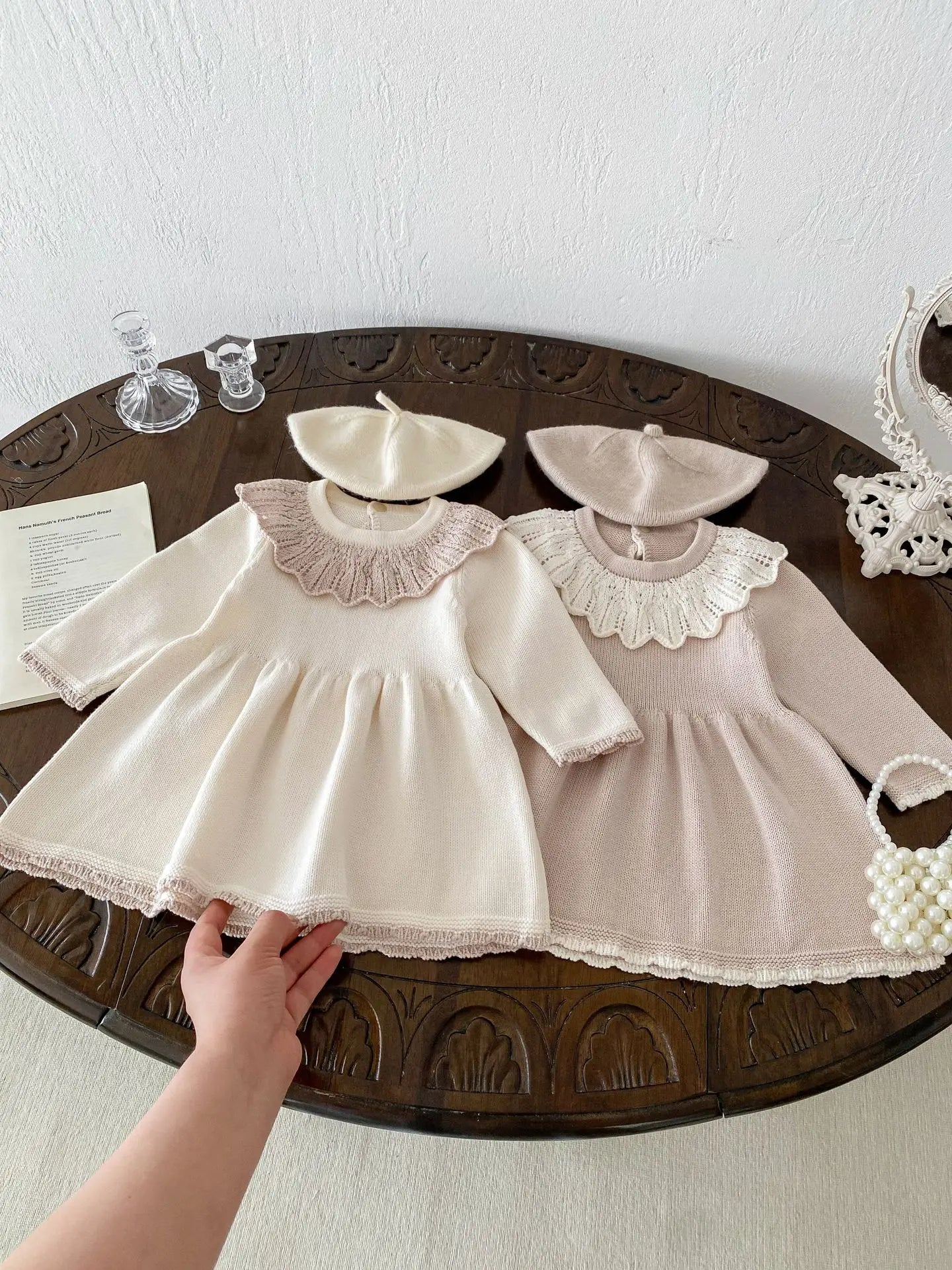 Dress for Baby Girls Soft Knitted Dress Autumn Winter Sweet Pink Princess Dress Girls Sweater Casual Baby Girl Clothing