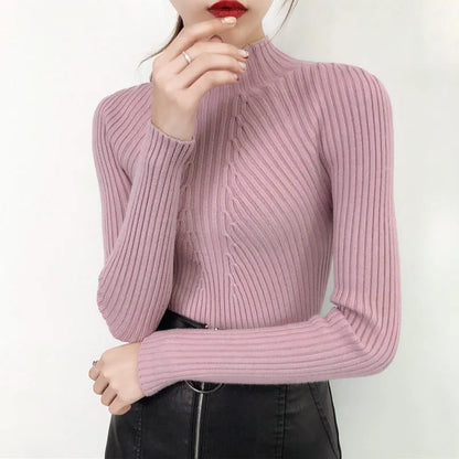 Autumn Winter Turtleneck Sweater Women Basic Slim Pullover Women Sweaters And Pullovers Knit Jumper Ladies Tops 2025