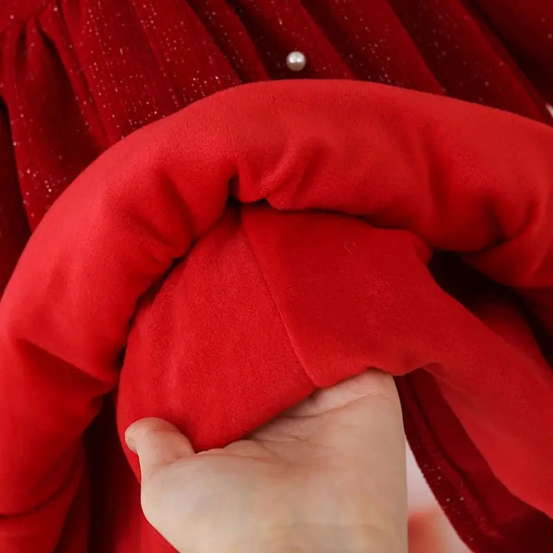 Girls Dress Autumn and Winter New Childrens Princess Baby Winter Velvet Dress Kids Clothes  baby girl dress without bow