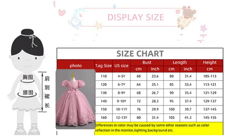 Party Dresses For Girls Flower Dress White Bridesmaid Wedding Pageant First Communion Clothes Birthday Party Piano Perform Gown