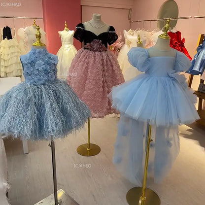 Kids Girls Party Dress Princess Children Birthday Gown for Flower Girl Wedding Piano Recital Host Pageant Formal Dresses Costume