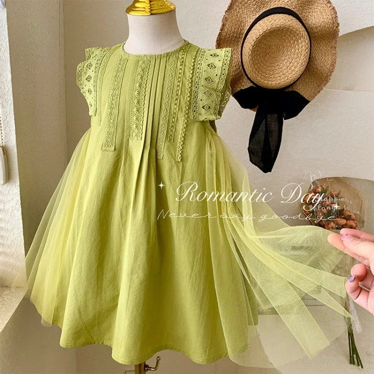 Girls Summer Dress 2025 Korean Toddler Princess Gown Fashionable Kids Dress for Big Girl Trendy Summer Clothes Cute Party Outfit