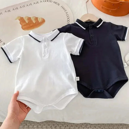 Summer Baby Boys Jumpsuit Cotton Newborn Romper Toddler Infant One-Pieces Onesies Solid Color Clothes for Boy Korean Kids Outfit