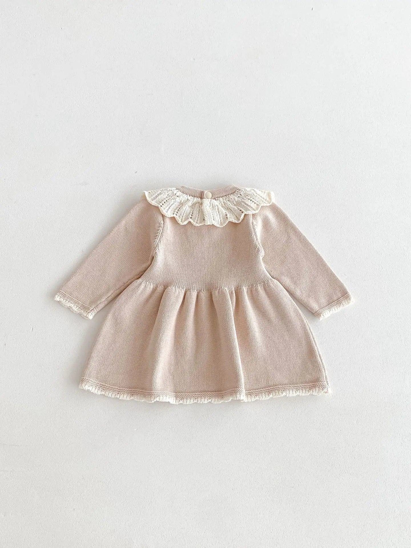 Dress for Baby Girls Soft Knitted Dress Autumn Winter Sweet Pink Princess Dress Girls Sweater Casual Baby Girl Clothing