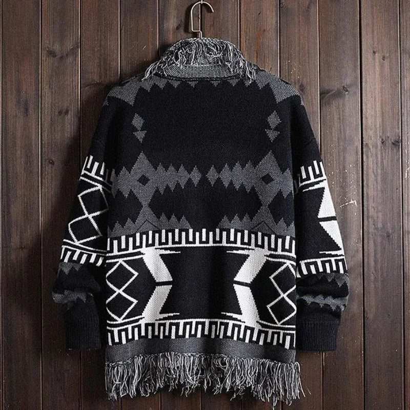 Knit Sweater Male Black Graphic Jacket Men's Clothing Coat No Hoodie Cardigan Tassel Sale V Order Designer Luxury Jumpers Casual