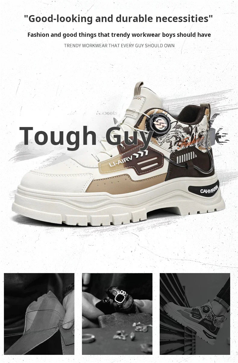 Men's Casual Outdoor Boots Fall Breathable Trendy Versatile Leisure Knob Board Shoes Anti-slip Riding Fashion Sneakers