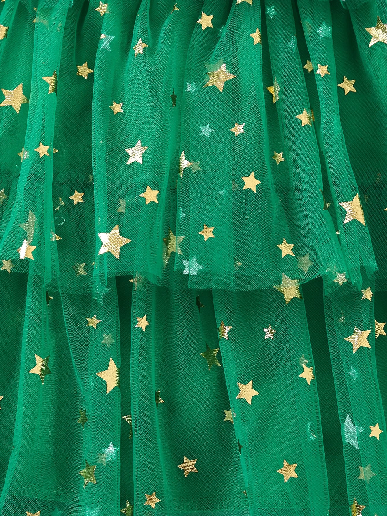 Girls' summer fashion and simplicity: five-pointed star printed cake dress, princess mesh puffy dress, cute halter dress