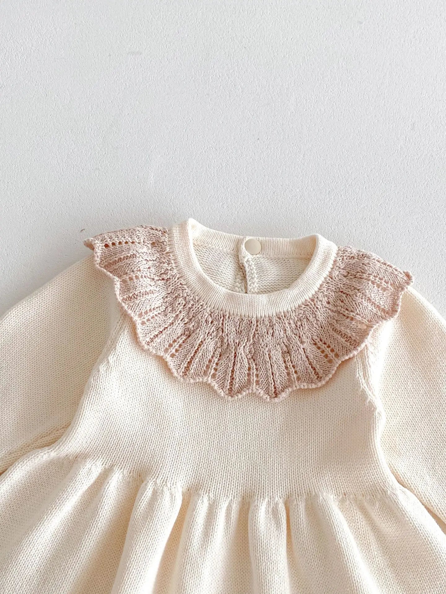 Dress for Baby Girls Soft Knitted Dress Autumn Winter Sweet Pink Princess Dress Girls Sweater Casual Baby Girl Clothing