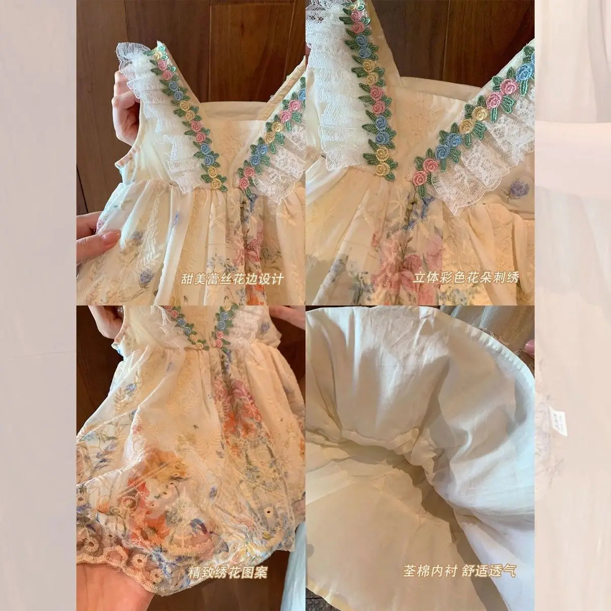 Girls' summer dress 2025 new style children's baby princess western-style French floral vest dress