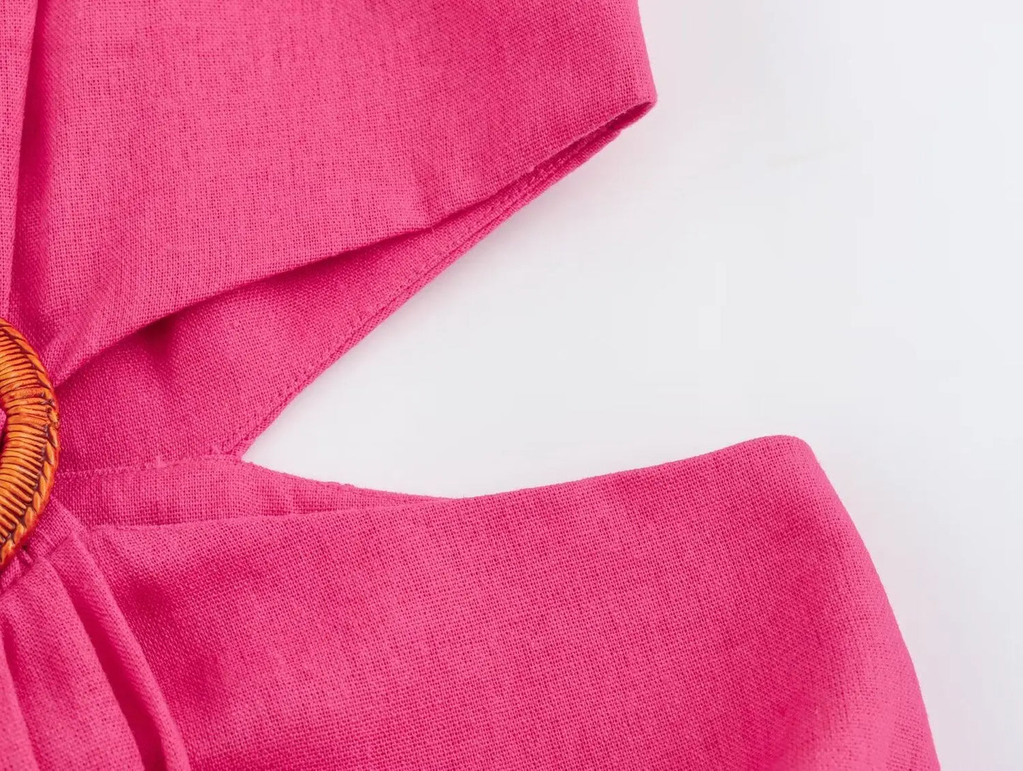 Summer Dress For Women 2024 Solid Waist Hollow Out O-Neck Sleeveless Slit Long Dresses Wild Casual Beach Woman Even Dress