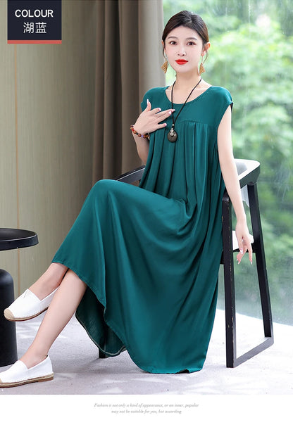 New Fashion Summer Dress For Women Sundress 2025 Casual short sleeve dress Print Female O-Neck Robe Oversize Bohemian dresses