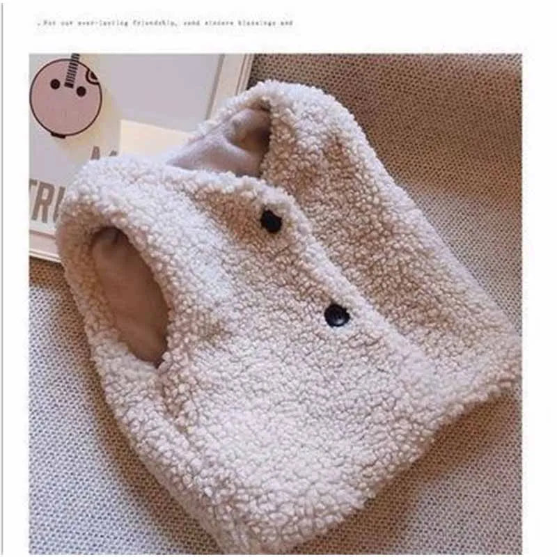 2025 New Winter Thickened Lamb Fur Vest Children's Warm Waistcoat Autumn 2-6 Years Girl's Thermal Coat New Boys Solid Clothes