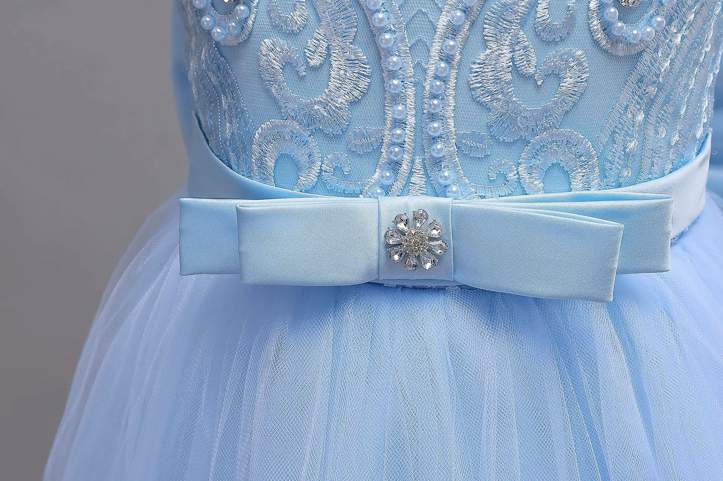 2025 New Hot Selling Girl Party Dress Gorgeous Big Bow Graduation Ball Dress 4 6.8 10 12 Elegant Birthday Dress Girl dresses