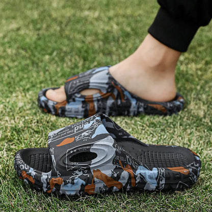 New Stylish Summer Men Shoes Comfortable Male Beach Slippers Soft Slides Non-slip Massage Indoor Fashion Slippers Outdoor 887