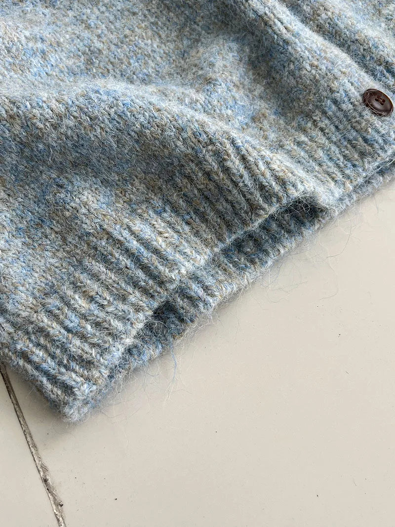 2025 Women Winter Warm Sweater O-Neck Colorful Wool Blend Knitted Cardigans Coat Autumn Clothes Tops For Women Sweater