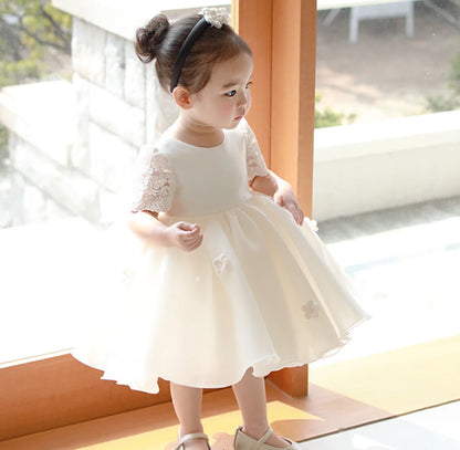 Party Dresses For Girl Flower Princess First Birthday Baby Girls Dress Baptism White Wedding Kids Dresses For Girl Toddler Gowns