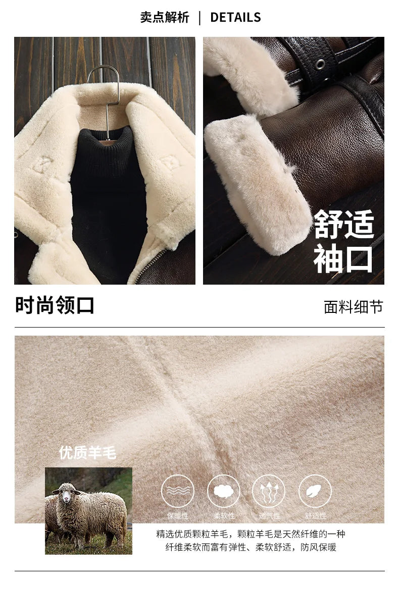 2023 New Winter Jackets for Men Wool Real Fur Coat Men's High-end Thickened Warm Lamb Fur Jacket Male Clothing M-6XL Casaco FCY