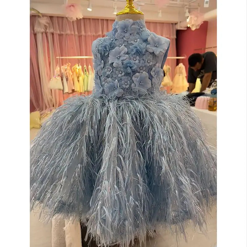 Kids Girls Party Dress Princess Children Birthday Gown for Flower Girl Wedding Piano Recital Host Pageant Formal Dresses Costume