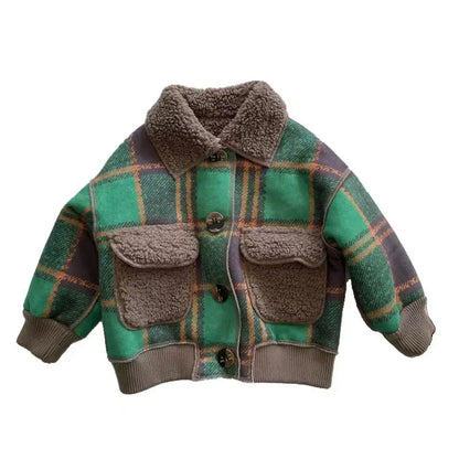 Autumn Winter Kids Boy's Clothes Baby Outfits Lamb Wool Cardigan Jacket Outerwear For Boys Baby Clothing Jackets Coats