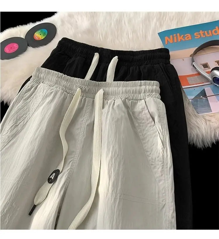 Summer Pants for Men Trendy and Versatile Loose Straight-leg Teenage American Quick-dry Cargo Casual