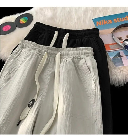 Summer Pants for Men Trendy and Versatile Loose Straight-leg Teenage American Quick-dry Cargo Casual