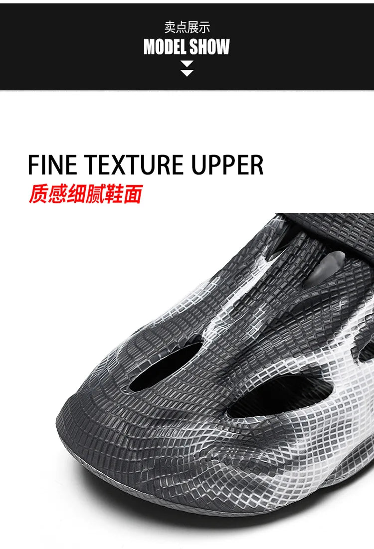 Men's Slippers New 2025 Platform Sandals for Men Anti-slip Mens Shoes Man Wearing Outside Summer Hollow Breathable Flat Pvc