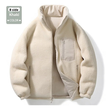 Winter Cotton Coat for Men - New Style, Lamb Hair Padded Cotton Coat, Double-sided Wear, Loose and Warm Cotton Jacket for Women