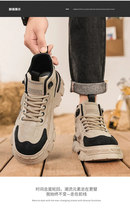 Men's Work Shoes 2025 New Breathable Slip-On Anti-Slip Wear-Resistant Casual Sports Shoes Thick Bottom Labor Protection