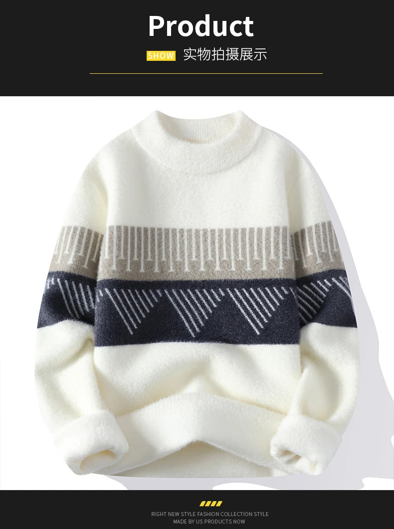 Fall Mens Christmas Cashmere Sweater O Neck Men Tops Quality Male Pullover Sweaters Thick Warm Pull Homme 2023