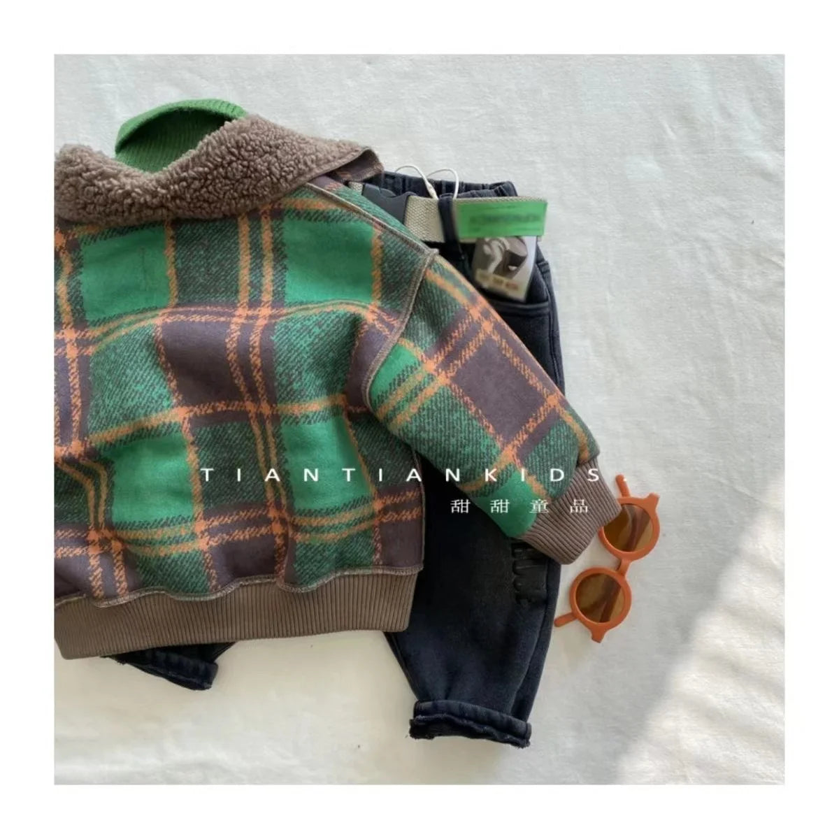Autumn Winter Kids Boy's Clothes Baby Outfits Lamb Wool Cardigan Jacket Outerwear For Boys Baby Clothing Jackets Coats