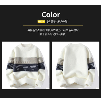 Fall Mens Christmas Cashmere Sweater O Neck Men Tops Quality Male Pullover Sweaters Thick Warm Pull Homme 2023