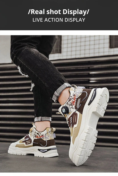 Men's Casual Outdoor Boots Fall Breathable Trendy Versatile Leisure Knob Board Shoes Anti-slip Riding Fashion Sneakers