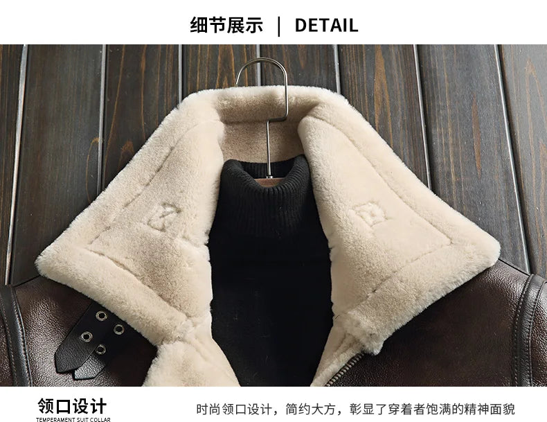 2023 New Winter Jackets for Men Wool Real Fur Coat Men's High-end Thickened Warm Lamb Fur Jacket Male Clothing M-6XL Casaco FCY