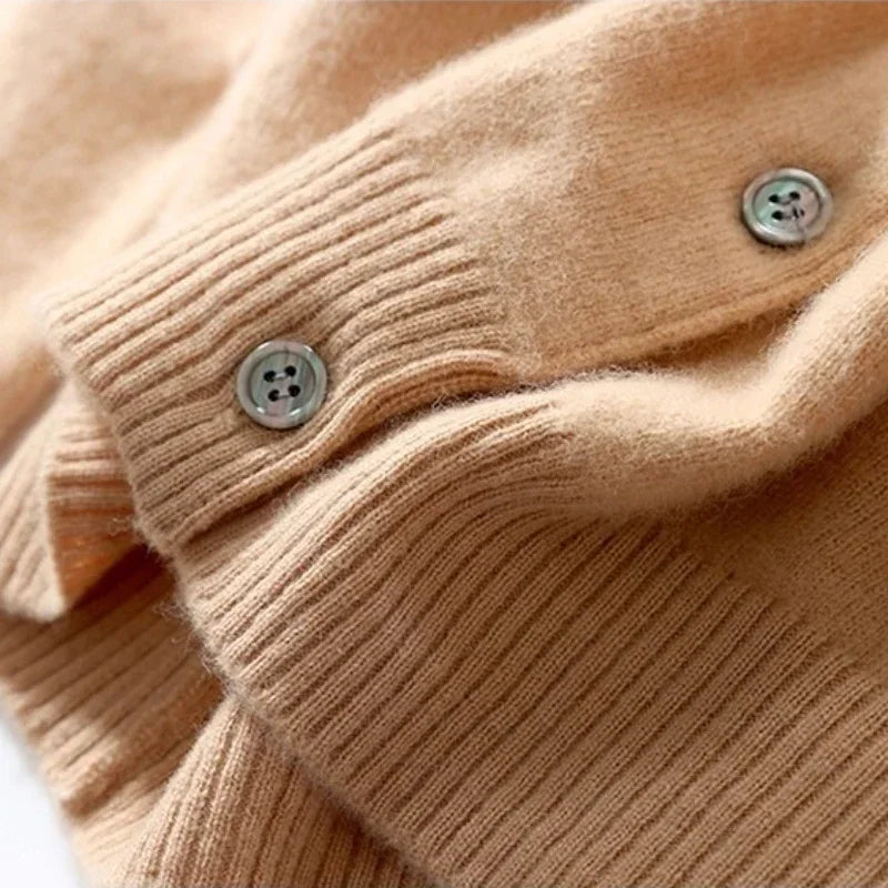 Women Autumn Winter Single-Breasted O-Collar Cardigan Vintage Long Sleeve Knitting Sweaters Casual Loose Versatile Streetwear