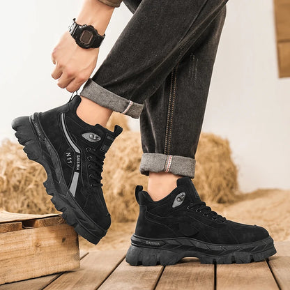 Men's Work Shoes 2025 New Breathable Slip-On Anti-Slip Wear-Resistant Casual Sports Shoes Thick Bottom Labor Protection