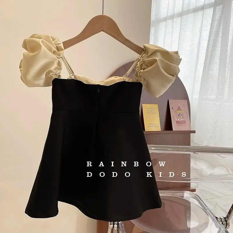 Girls Summer Dress Fashion Bow Birthday Party Princess Dresses Clothing Children Outfits Vestidos LT