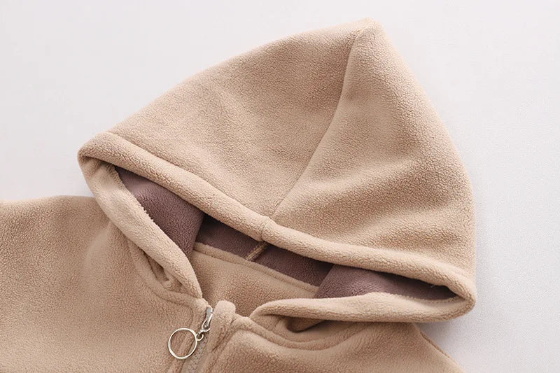 Winter New Baby Hooded Cotton Coat Long Sleeve Set for Boys and Girls' Vest with Velvet and Thickened Casual Three Piece Set