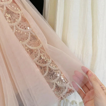 Girls Dress 2025 Summer New Children Elegant Princess Dress Baby Fashion Mesh Flying Sleeve Tank Top Dress