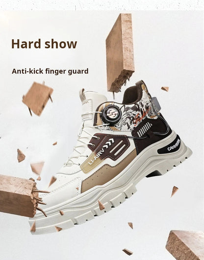 Men's Casual Outdoor Boots Fall Breathable Trendy Versatile Leisure Knob Board Shoes Anti-slip Riding Fashion Sneakers
