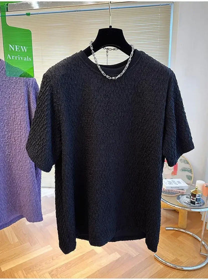 Summer Men Loose T-Shirts Casual Lazy Breathable Quick Drying Short Sleeves Cool Fashion Korean Outdoor High Street Top