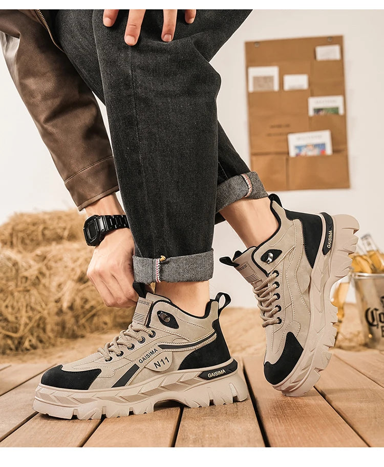 Men's Work Shoes 2025 New Breathable Slip-On Anti-Slip Wear-Resistant Casual Sports Shoes Thick Bottom Labor Protection