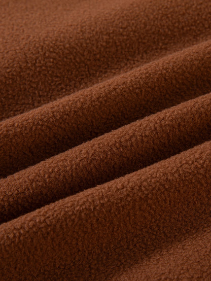 Girls Winter Casual Outfit Solid Color Fleece Thickened Hoodie Pants Clothes Set Half-Zip Children Sweater Sets