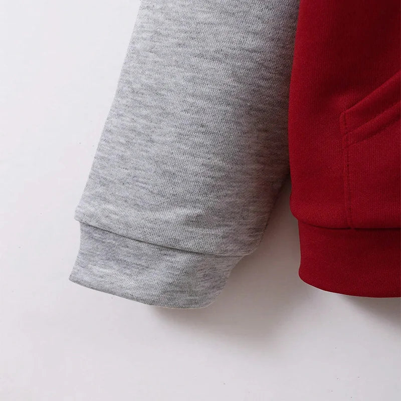 Autumn And Winter Boys Cute Cold And Warm Block Color Hooded Zipper Hoodie Coat Daily Leisure Birthday Party Clothing Clothing