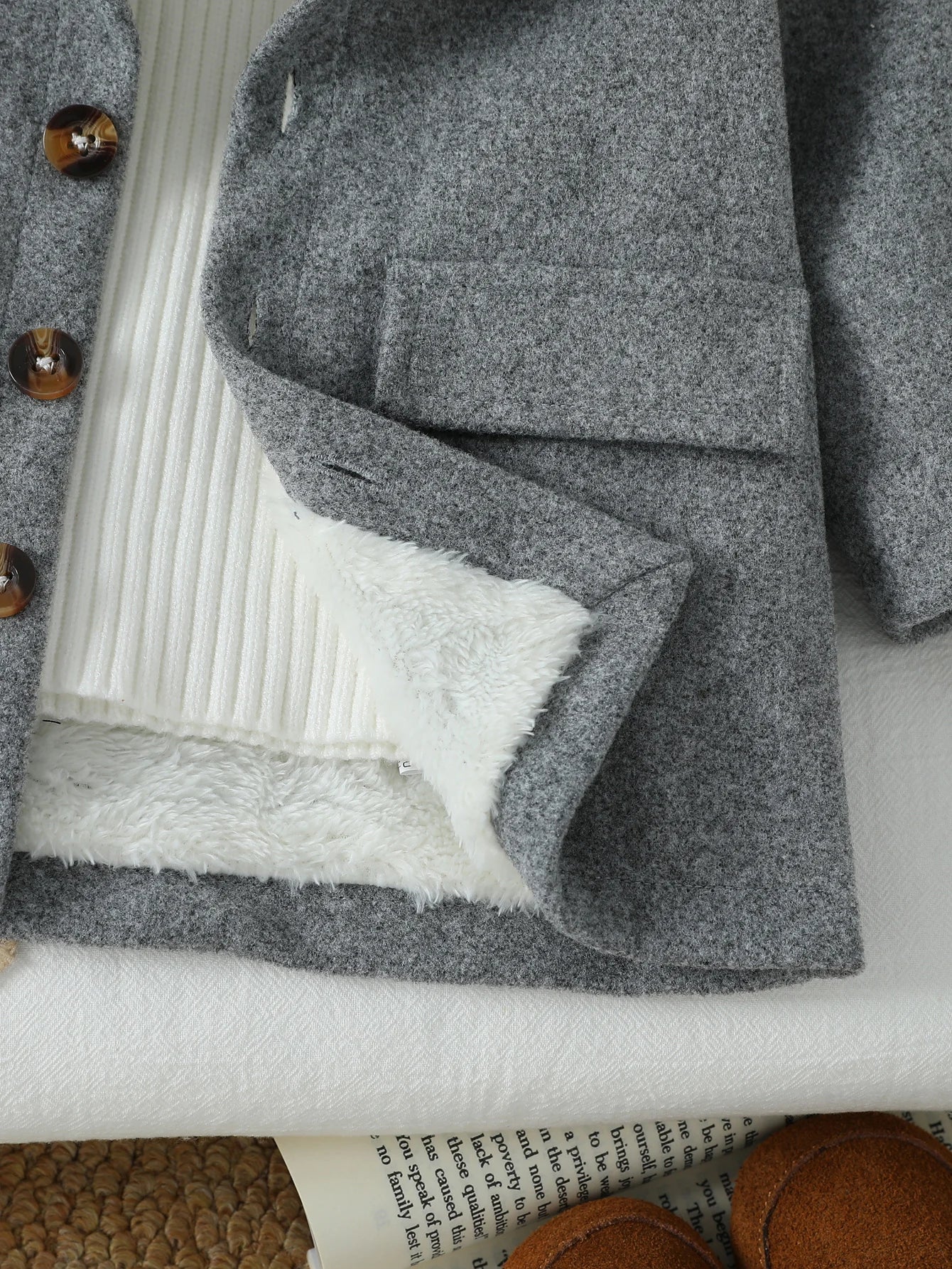 2025 Fashion Baby Boys Solid Warm Winter Coat Fleece hooded coats Kids elegant wear Clothes overcoats For 1-3Y Streetwaer