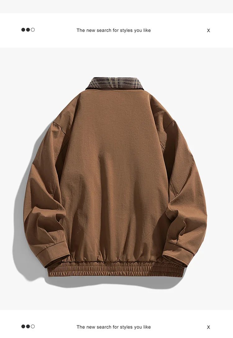 Winter Men's Jacket Trendy Durable Windproof motorcycle jacket Versatile Vintage Style Collar   Men's Coat