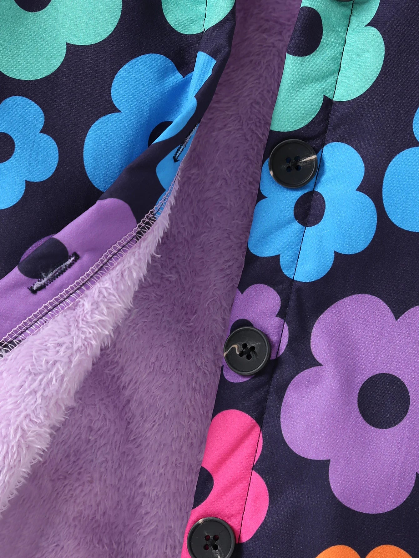 Winter New Girls' Coat With Plush Print Hooded Coat Suitable For Keeping Children Warm Medium To Long And Versatile