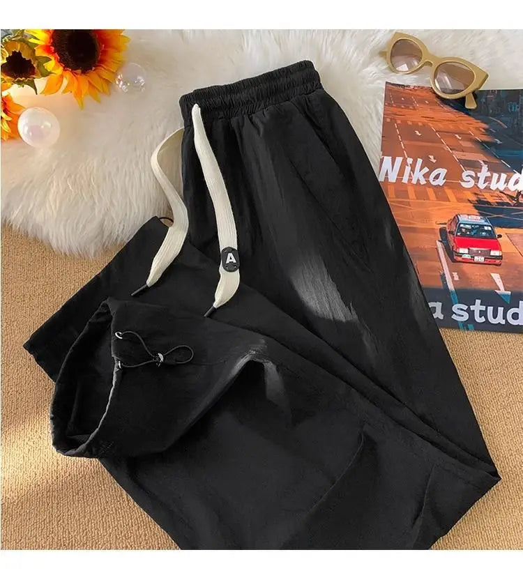 Summer Pants for Men Trendy and Versatile Loose Straight-leg Teenage American Quick-dry Cargo Casual