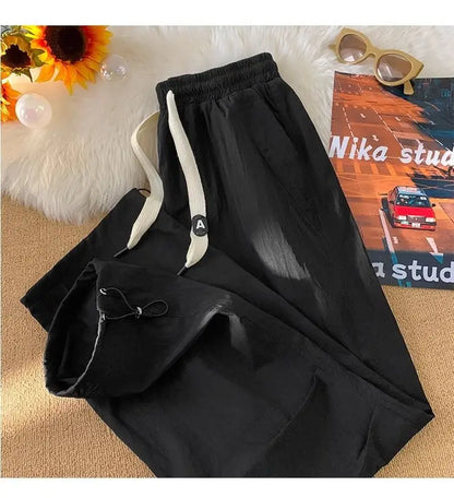 Summer Pants for Men Trendy and Versatile Loose Straight-leg Teenage American Quick-dry Cargo Casual