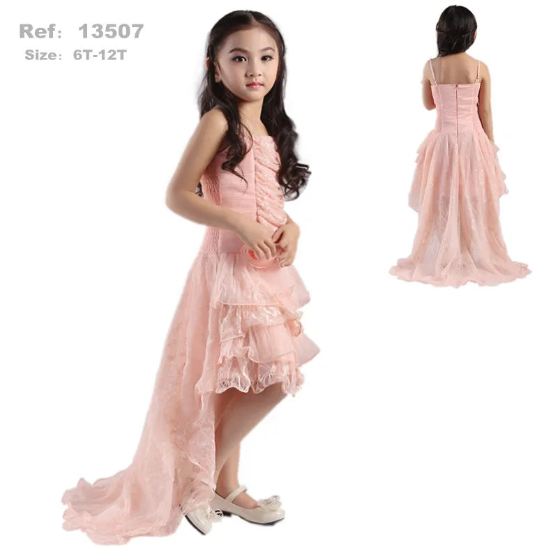 Summer 2025 Girls Dresses Kids Trailing Dresses Girls Kids Long Princess Dress Party Wedding Dresses 5 to 12 Years Old